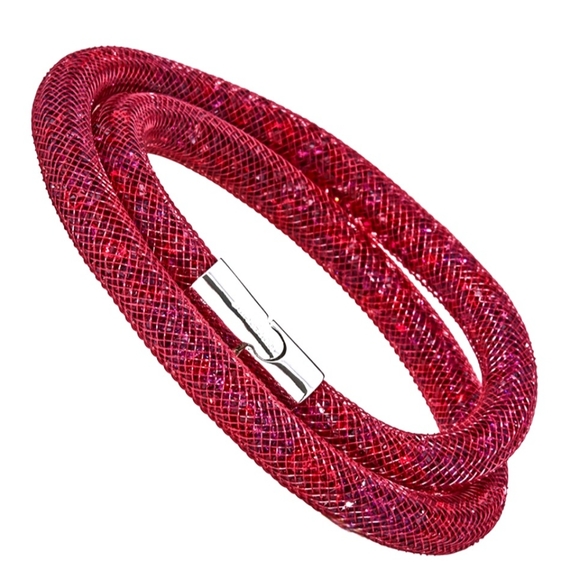 Swarovski Stardust Ruby Ladies Double Bracelet 5139748 ~ New - Picture 5 of 15